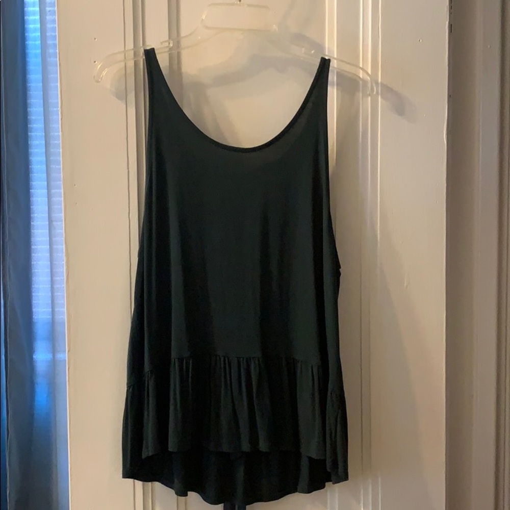 Emerald peplum tank